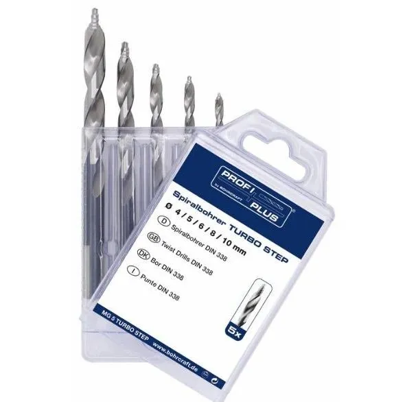 Borsett med trappespiss, 4-10 mm.