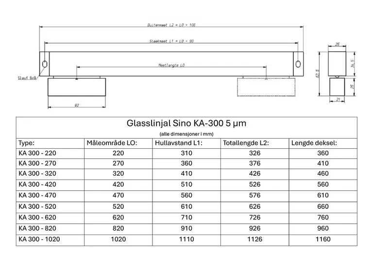 Digitallinjal KA-300 620 mm
