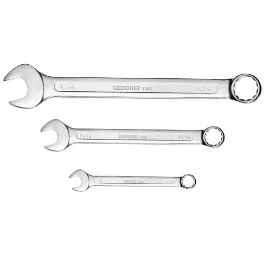 Gedore fastnøkkelsett tommer, 16 deler