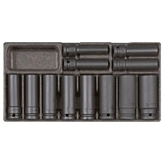 Gedore kraftpipesett 1/2 " i skuminnlegg, 14 deler