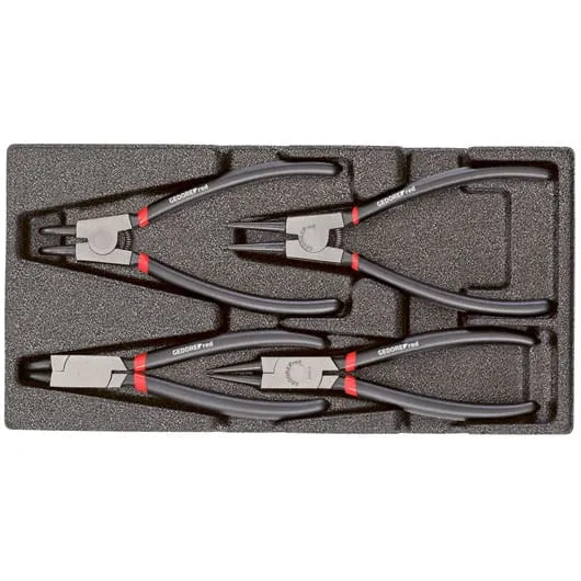 Gedore låseringtangsett i skuminnlegg, 4 stk