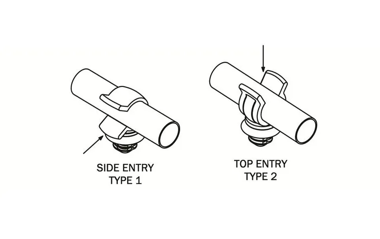 Dobbel klips for 3/16" bremserør, 5-pakk