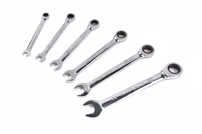 Skrallenøkkelsett, tommer 6 deler