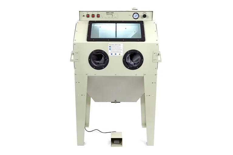 Sandblåsekabinett med avsug, 350 l.