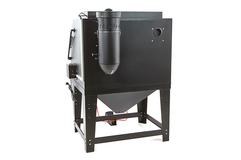 Sandblåsekabinett med avsug, 990 l. sort