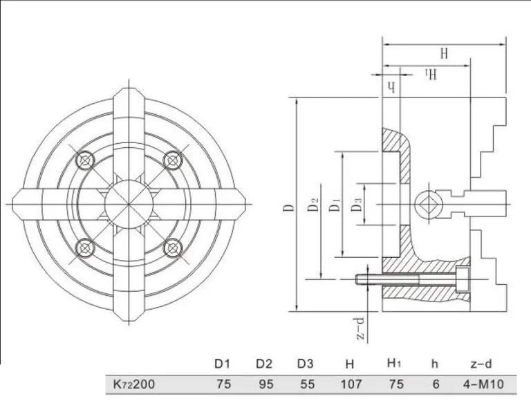 Bakkskive 4-bakke 200mm