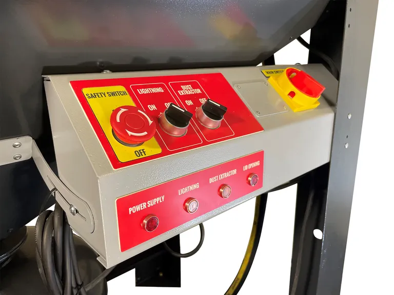 Sandblåsekabinett med trykklokke, 350 l.