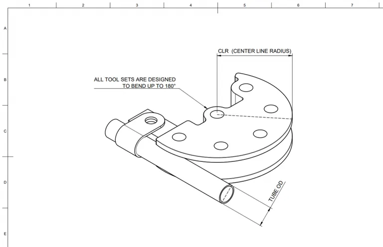 Bøyematrise for Modell 3 rørbøyer - 45mm rørdiameter
