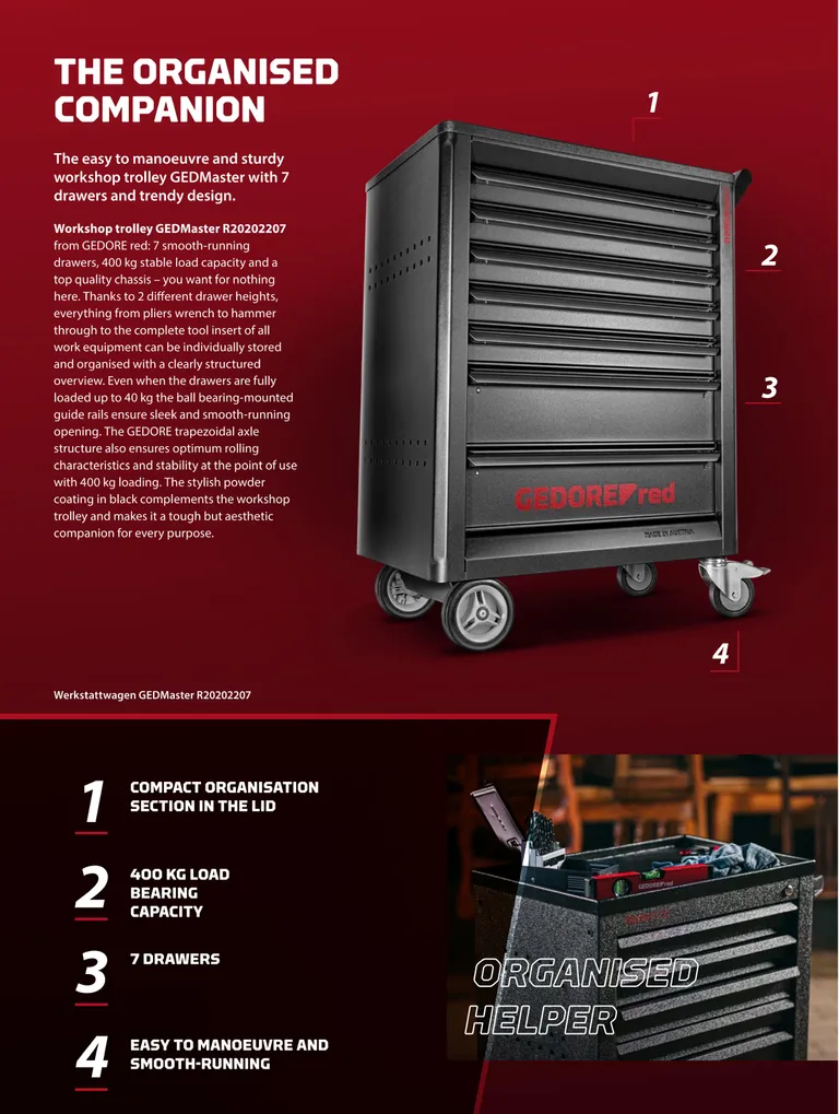Gedore GEDmaster verktøyvogn med 273 verktøy
