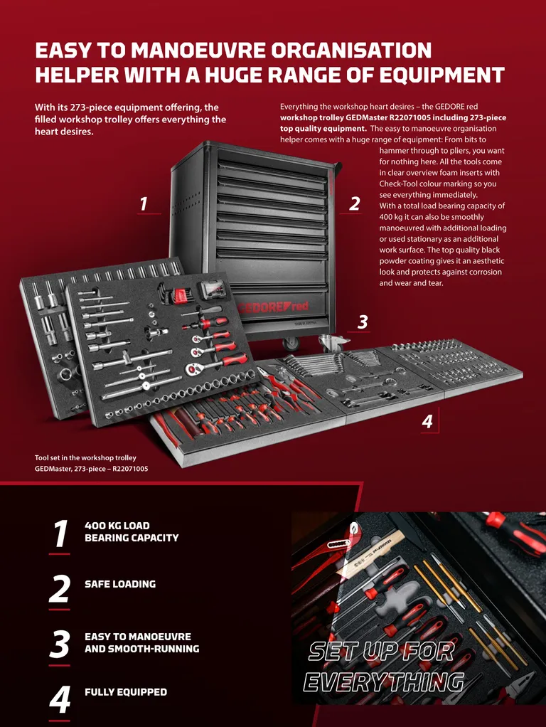 Gedore GEDmaster verktøyvogn med 273 verktøy